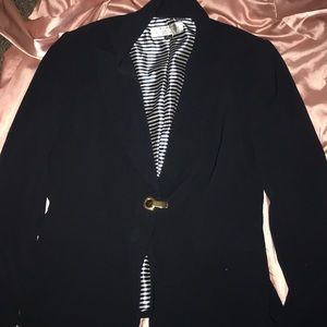 Beautiful black blazer with gold clasp